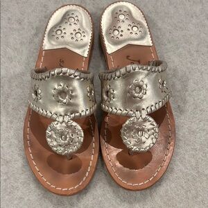 Jack Rogers Metallic Silver Sandals